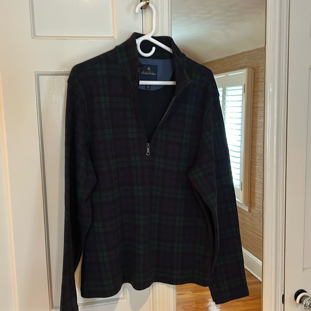 Brooks Brothers M men’s 1/4 zip tartan plaid jacket